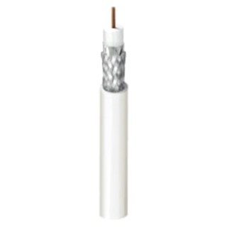 Belden RG59 Coaxial SDI Cable, 500 m Length, 23 AWG Bare Copper Clad Steel Conductor, PVC Jacket, 75 Ω, White MRG5900.11100