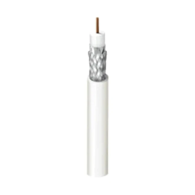 Belden RG59 Coaxial SDI Cable, 500 m Length, 23 AWG Bare Copper Clad Steel Conductor, PVC Jacket, 75 Ω, White MRG5900.11100