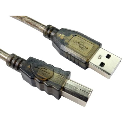 RS PRO USB 2.0 Male USB Type A to Male USB B Clear 15m Cable 220-6499