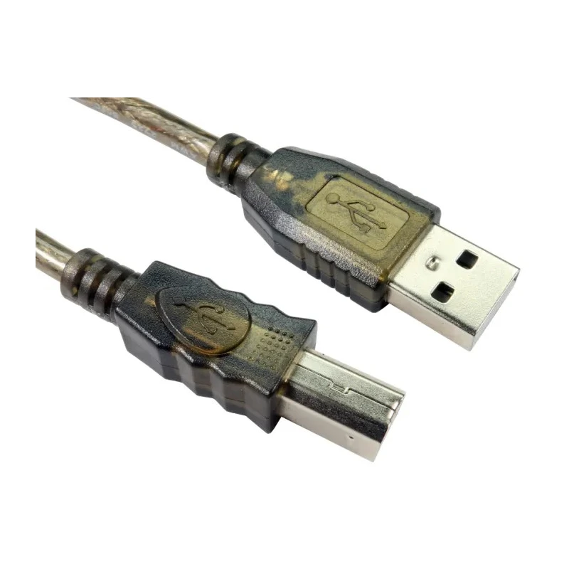 RS PRO USB 2.0 Male USB Type A to Male USB B Clear 15m Cable 220-6499
