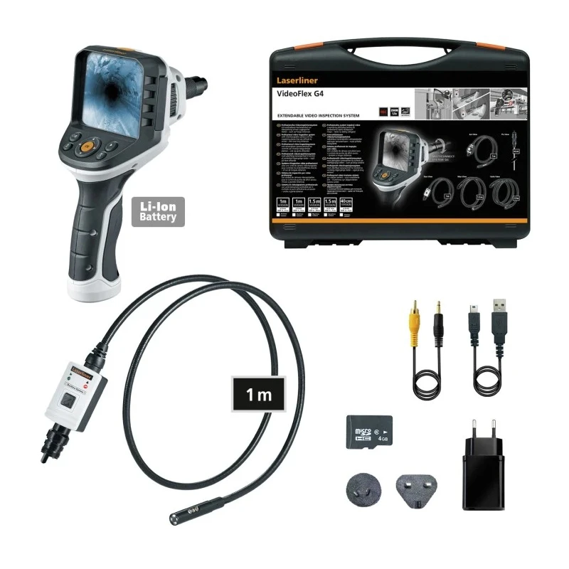 Laserliner 9 mm Probe Inspection Camera Kit, 1 m Probe Length, 640 x 480 Pixel Resolution, LED Illumination 092.944A