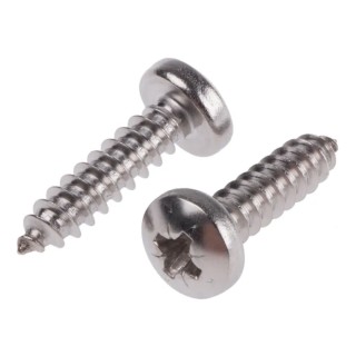 RS PRO Plain Stainless Steel Pan Head Self-Tapping Screw 19 mm Length Thread Size 10 522-1505