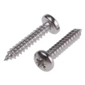 RS PRO Plain Stainless Steel Pan Head Self-Tapping Screw 25mm Thread Size 10 522-1511