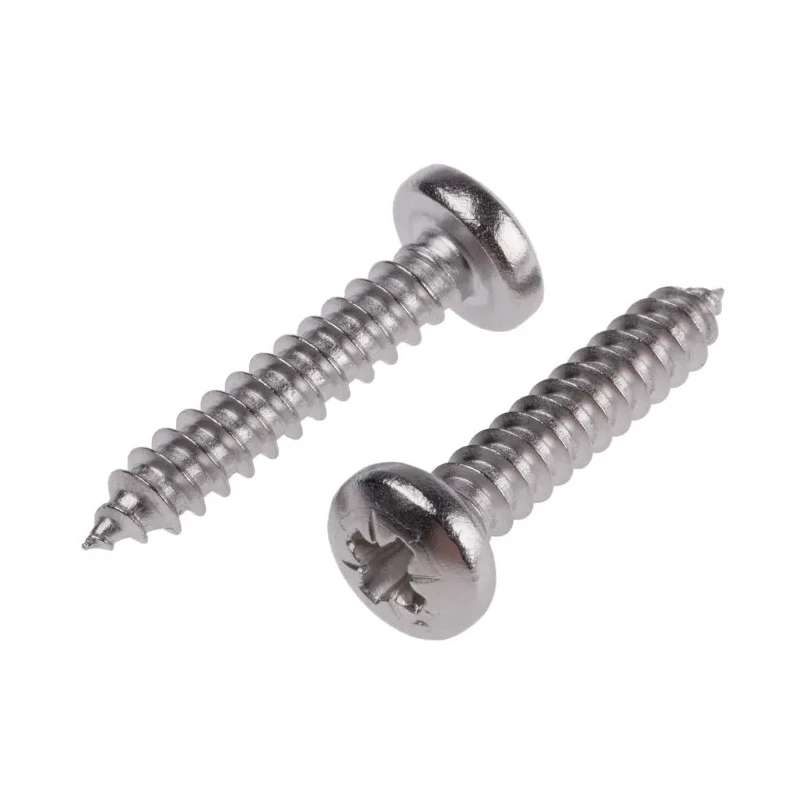 RS PRO Plain Stainless Steel Pan Head Self-Tapping Screw 25mm Thread Size 10 522-1511