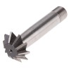RS PRO 67mm HSS Inverted Dovetail Cutter 45° Angle 25mm Diameter 6.3mm Cutter Width Screwed Shank 12mm Diameter 522-8095