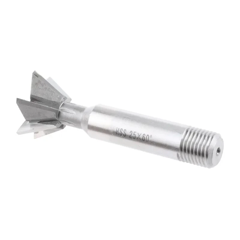 RS PRO 67mm HSS Standard Dovetail Cutter 60° Angle, 25mm Diameter, 10mm Cutter Width, Screwed Shank 12mm 522-8118