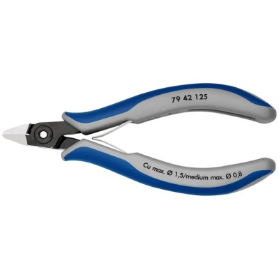 Knipex Bevel Side Cutter End Cutting Nipper 125mm Jaw Width 6.5mm Jaw Length 10mm Model 79 42 125