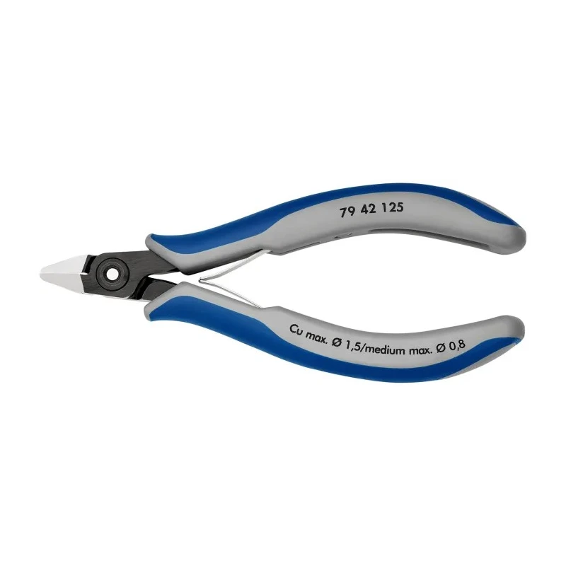 Knipex Bevel Side Cutter End Cutting Nipper 125mm Jaw Width 6.5mm Jaw Length 10mm Model 79 42 125