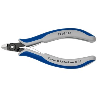 Knipex Precision Electronic Mini Head Bevel Side Cutter 120mm Jaw, Chrome Steel 79 02 120