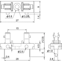 Sato Parts 5A PCB Mount Fuse Holder for 5.2 x 20 mm, 250V AC F-60-C