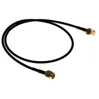 RS PRO 500 mm RG174 Coaxial Cable 50 Ω Black Polytetrafluoroethylene Jacket Terminated RG174
