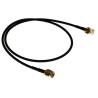 RS PRO 500 mm RG174 Coaxial Cable 50 Ω Black Polytetrafluoroethylene Jacket Terminated RG174