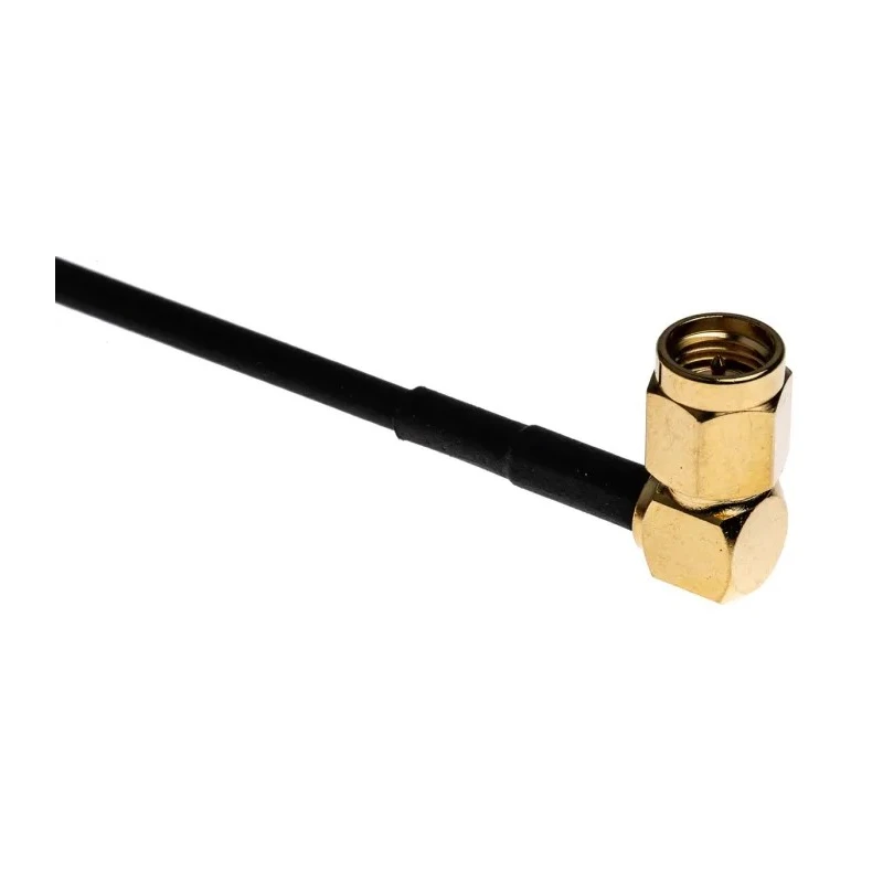 RS PRO 500 mm RG174 Coaxial Cable 50 Ω Black Polytetrafluoroethylene Jacket Terminated RG174