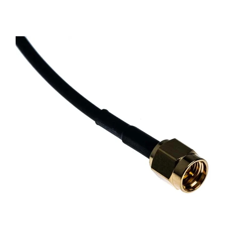 RS PRO 500 mm RG174 Coaxial Cable 50 Ω Black Polytetrafluoroethylene Jacket Terminated RG174