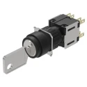 EAO IP65 Key Switch, 2 NO/2 NC Contacts, 5A 240V AC, Latching, Round Bezel, Screw Terminals IP65 IP Front Protection 