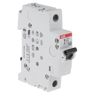ABB System Pro M Compact Miniature Circuit Breaker 1-Pole 6A Type D 253V AC 72V DC 2CDS251001R0061 S201-D6