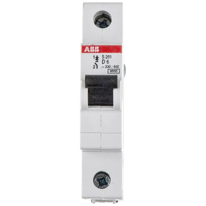 ABB System Pro M Compact Miniature Circuit Breaker 1-Pole 6A Type D 253V AC 72V DC 2CDS251001R0061 S201-D6