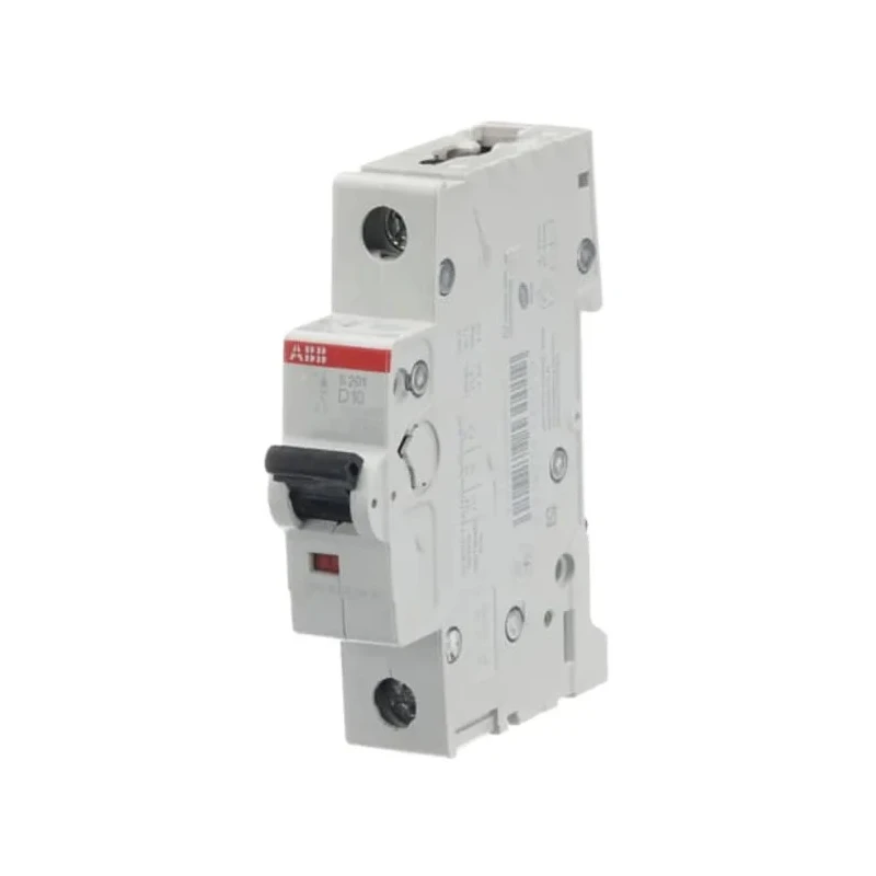 ABB System Pro M Compact Miniature Circuit Breaker, 1-Pole, 10A, Type D Tripping, 253V AC, 72V DC 2CDS251001R0101 S201-D10