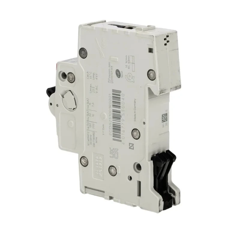 ABB System Pro M Compact Miniature Circuit Breaker, 1-Pole, 20A, Type D, 253V AC, 72V DC, 6kA 2CDS251001R0201 S201-D20