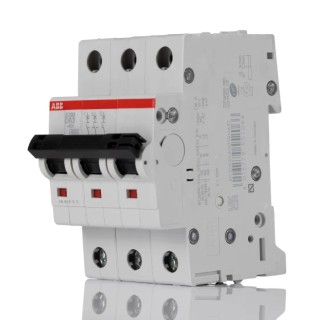 ABB System Pro M Compact S200 Miniature Circuit Breaker 3-Pole 63A Type D 440V AC 12V DC 6kA 2CDS253001R0631 S203-D63