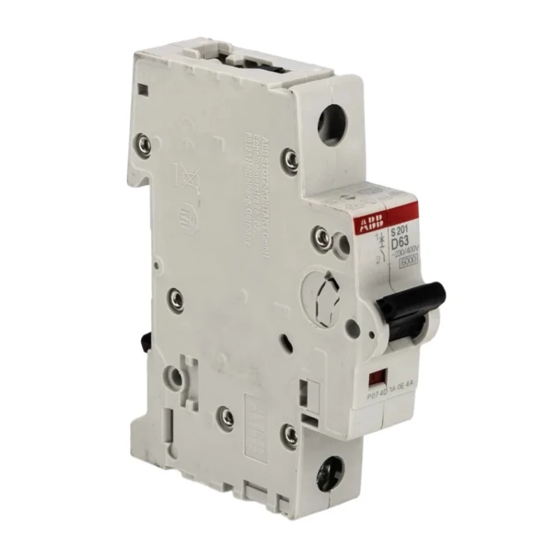 ABB Miniature Circuit Breaker System Pro M Compact 1-Pole 63A Type D 253V AC 72V DC 6kA Breaking 2CDS251001R0631 S201-D63