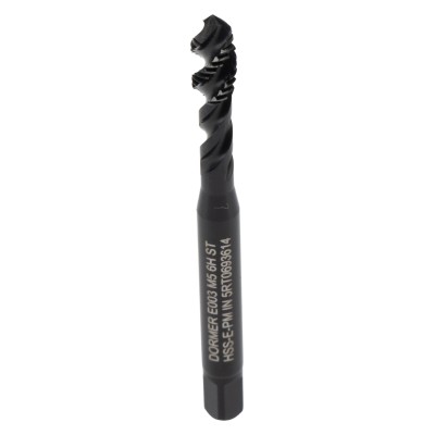Dormer Spiral Flute Metric Threading Tap M2 x M24, Machine Tap, High Speed Steel, ISO 529, 58mm Overall Length E003M5