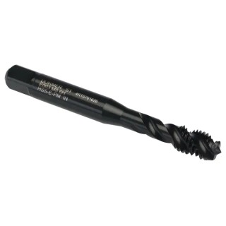 Dormer High Speed Steel M8 Metric Standard Threading Machine Tap, Spiral Flute, Right Hand, 72mm Overall Length E003M8