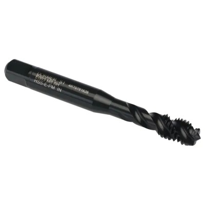 Dormer High Speed Steel M8 Metric Standard Threading Machine Tap, Spiral Flute, Right Hand, 72mm Overall Length E003M8