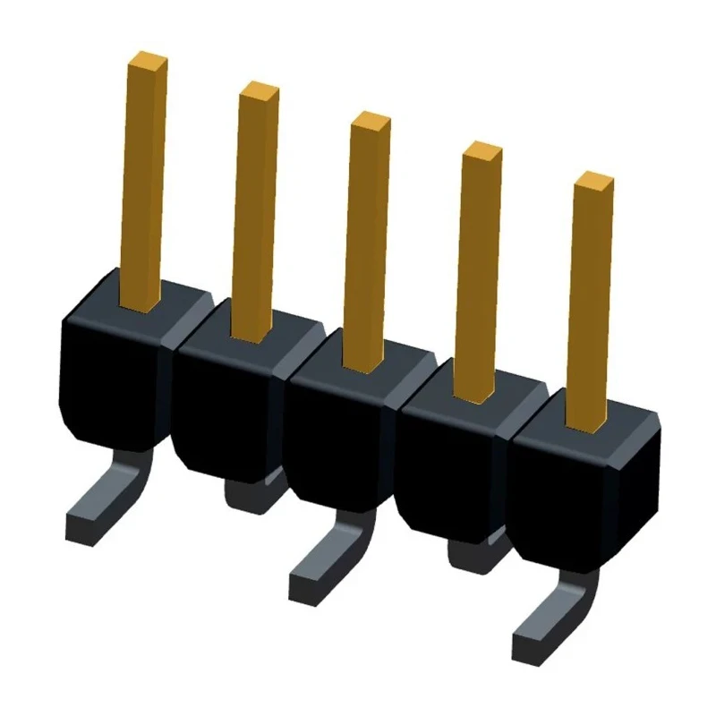 TE Connectivity AMPMODU MOD II Series Straight Surface Pin Header 5 Contacts 2.54 mm Pitch 1 Row Unshrouded 1241150-5