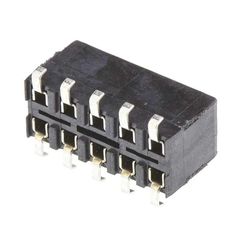 TE Connectivity AMPMODU HV100 Series Straight Surface PCB Socket, 10-Contact, 2 Row, 2.54 mm Pitch, 250V, 12A HV100