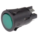 RS PRO Illuminated Push Button Switch, Latching, Panel Mount, 25 mm Cutout, DPST, Green LED, IP40/IP67, 250 V ac 528-7836