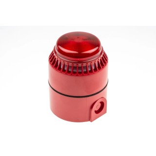 Eaton Flashni Series Red Sounder-Beacon Combination, IP65, IP55, 28V DC, 110 dB @ 1m, Electronic 640452FULL-0080X