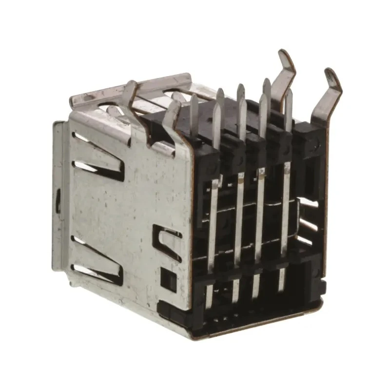 TE Connectivity Right Angle Through Hole Female 2 Port USB Type A USB Connector USB 2.0 5787617-1