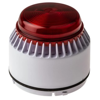 Eaton Flashni Series Red Sounder-Beacon Combination, IP58, IP65, 28V dc, Wall Mount, 110 dB @ 1m, Fire 640033FULL-0044X