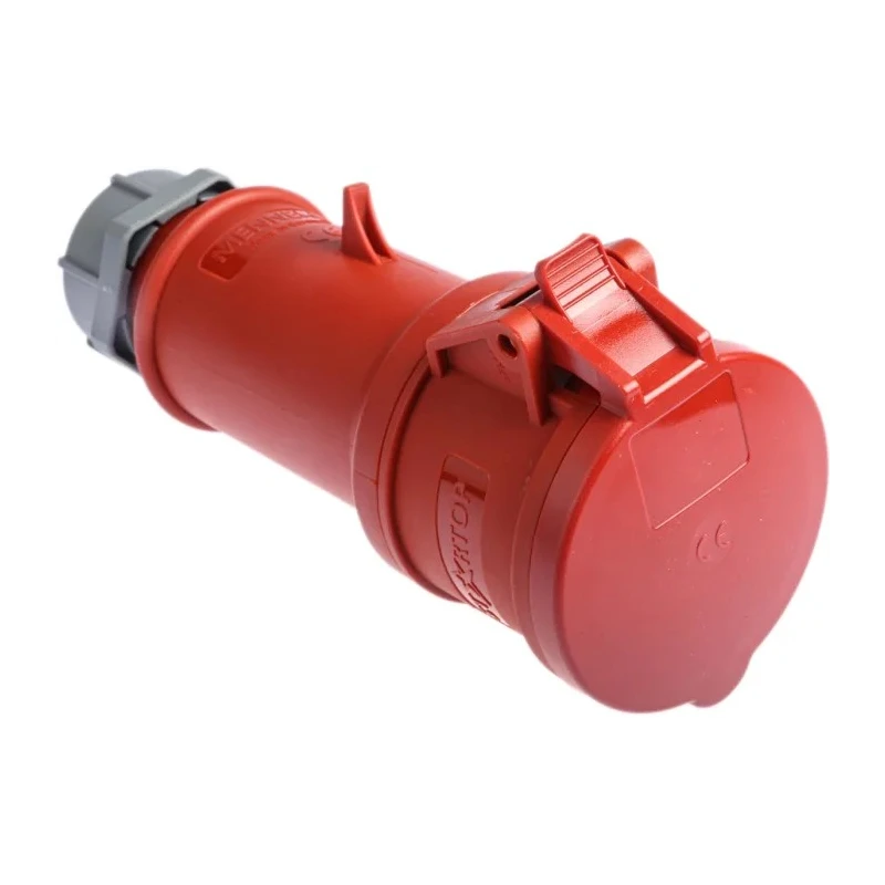 MENNEKES Industrial Power Connector 32A 400V IP44 Rated Red Cable Mount 2P+PE StarTOP IP44