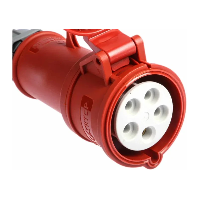 MENNEKES Industrial Power Connector 32A 400V IP44 Rated Red Cable Mount 2P+PE StarTOP IP44