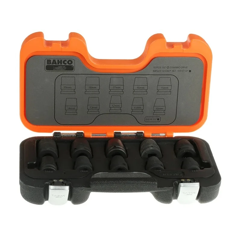 Bahco 10-Piece 1/2 in Standard Impact Socket Set Alloy Steel Black Finish D/S10