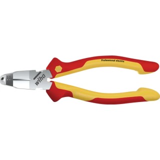 Wiha VDE/1000V Approved Combination Cutter, Diagonal Cutter, 170mm, Steel Jaw, Bi-Metal Handle 38552