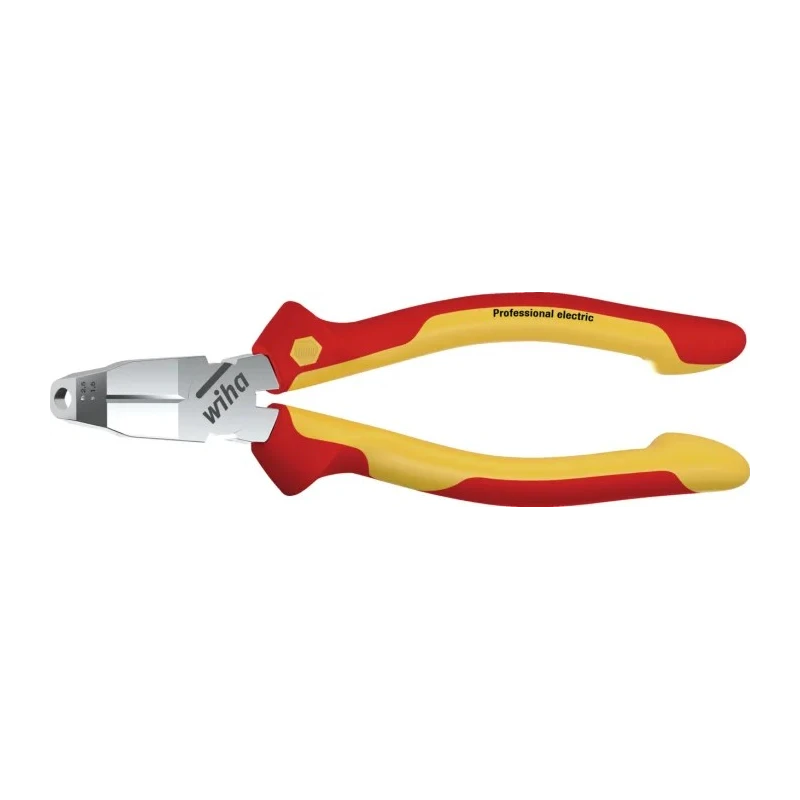 Wiha VDE/1000V Approved Combination Cutter, Diagonal Cutter, 170mm, Steel Jaw, Bi-Metal Handle 38552