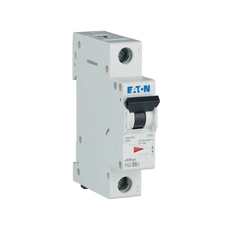 Eaton xEffect Miniature Circuit Breaker, 1-Pole, 6A, Type S, 230V AC, 10 kA Breaking Capacity 278610 FAZ-S6/1