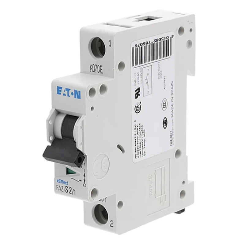 Eaton xEffect Miniature Circuit Breaker 1-Pole 2A 230V AC Thermal Magnetic Tripping 10 kA Breaking Capacity 278607 FAZ-S2/1