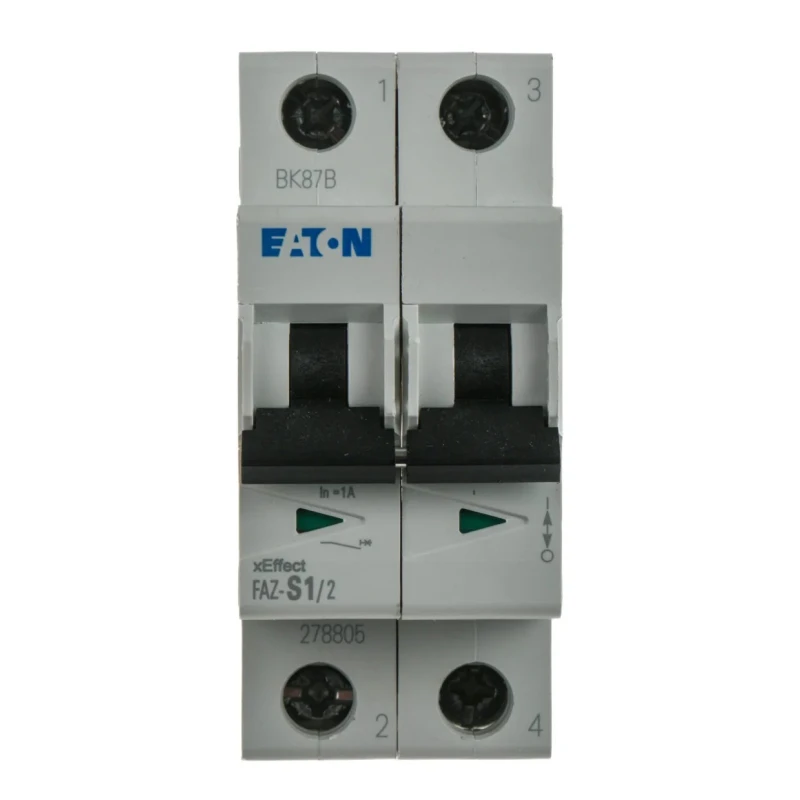 ABB xEffect FAZ Miniature Circuit Breaker, 2-Pole, 1A, Type S, 230V AC, 60V DC, 10kA Breaking Capacity 278805 FAZ-S1/2