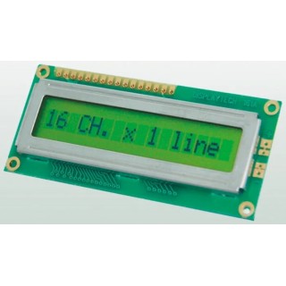 Displaytech Alphanumeric LED LCD Monochrome Display Yellow on Green 1 Row By 16 Characters 161A-BA-BC
