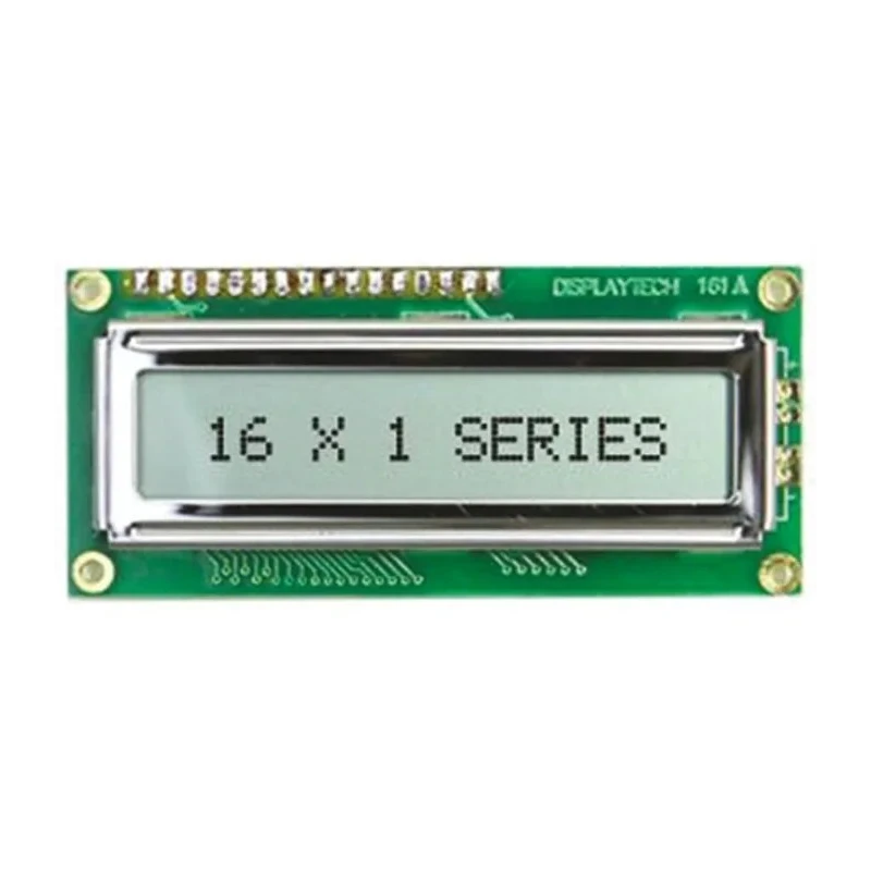 Displaytech Alphanumeric LED LCD Monochrome Display 1 Row By 16 Characters Yellow on Green 161A-BC-BC