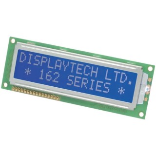 Displaytech Alphanumeric LED LCD Monochrome Display, Black on Blue, 2 x 20 202B-CC-BC-3LP