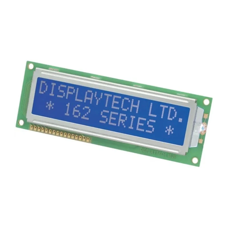 Displaytech Alphanumeric LED LCD Monochrome Display, Black on Blue, 2 x 20 202B-CC-BC-3LP