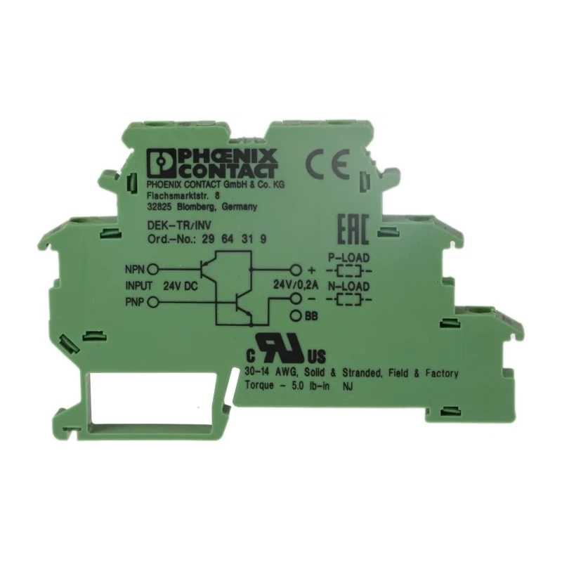 Phoenix Contact DEK Solid State Interface Relay 26V DIN Rail Screw Mount 200mA 6.2 x 56 x 80mm 2964319
