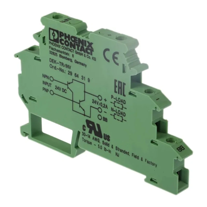 Phoenix Contact DEK Solid State Interface Relay 26V DIN Rail Screw Mount 200mA 6.2 x 56 x 80mm 2964319