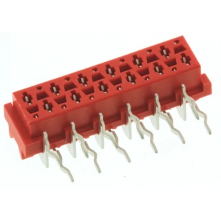 TE Connectivity Micro-MaTch Series Right Angle Through Hole PCB Socket, 12-Contact, 2 Row, 2.54 mm Pitch, 230V 8-215460-2