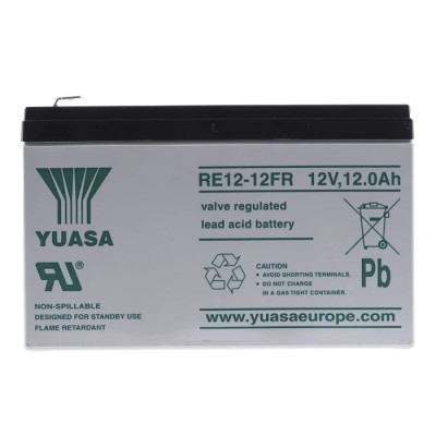 Yuasa 12 V Faston F2 Sealed Lead Acid Battery 12 Ah AGM 98mm x 98mm RE12-12L